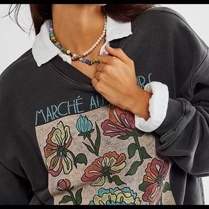 New Free People X Daydreamer Marché aux Fleurs Boyfriend Sweater XS NWOT